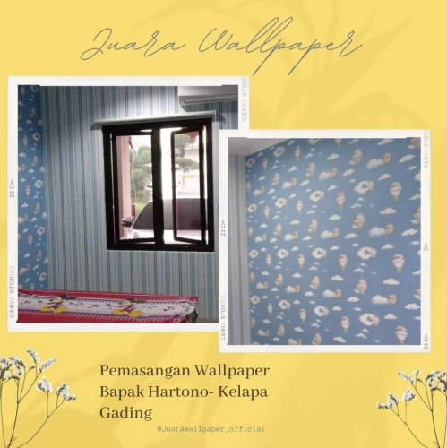 Project Pemasangan Wallpaper BpHartono  Kelapa Gading kiriman instagram sustainable beauty kolase krem